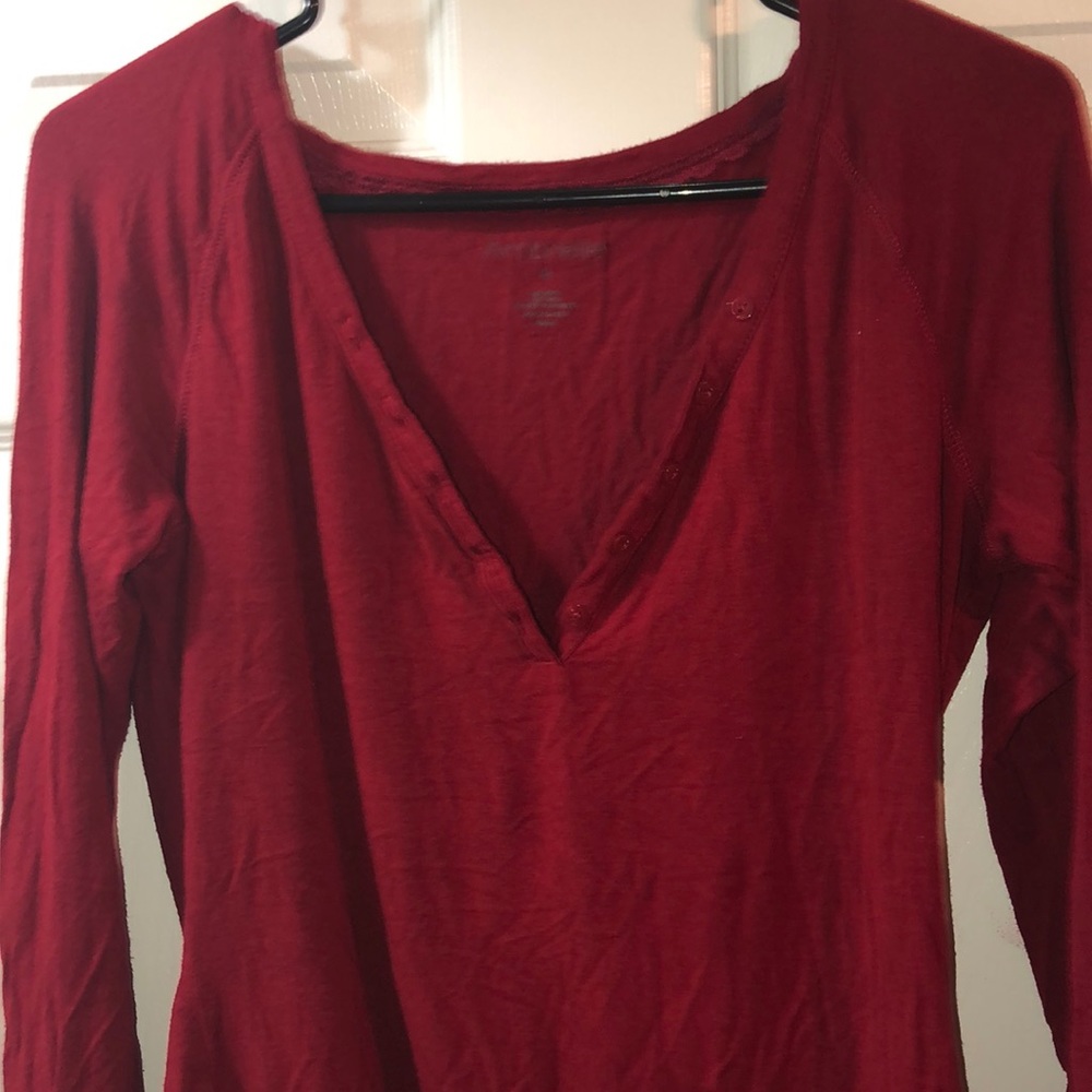 red long sleeve crop top